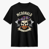 McDonald Dress Modern Tartan Crest 2D T-shirt - Alba Skull Style