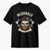 McDonald Modern Tartan Crest 2D T-shirt - Alba Skull Style