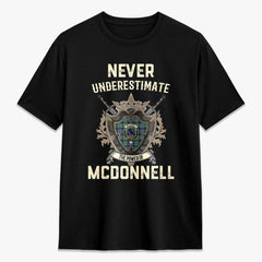 McDonnell of Glengarry Ancient Tartan Crest 2D T-shirt - Never Underestimate Style