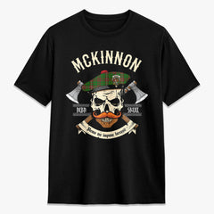 McKinnon Hunting Modern Tartan Crest 2D T-shirt - Alba Skull Style