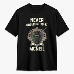 McNeil of Barra Modern Tartan Crest 2D T-shirt - Never Underestimate Style