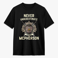 McPherson Hunting Ancient Tartan Crest 2D T-shirt - Never Underestimate Style