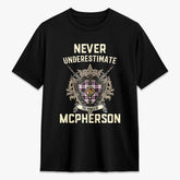 McPherson Hunting Modern Tartan Crest 2D T-shirt - Never Underestimate Style