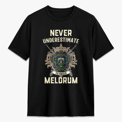 Meldrum Tartan Crest 2D T-shirt - Never Underestimate Style