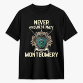 Montgomery Ancient Tartan Crest 2D T-shirt - Never Underestimate Style