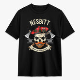 Nesbitt Modern Tartan Crest 2D T-shirt - Alba Skull Style