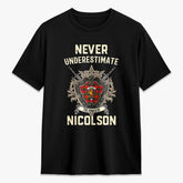 Nicolson Modern Tartan Crest 2D T-shirt - Never Underestimate Style
