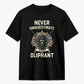 Oliphant Modern Tartan Crest 2D T-shirt - Never Underestimate Style