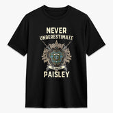 Paisley District Tartan Crest 2D T-shirt - Never Underestimate Style