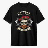 Rattray Modern Tartan Crest 2D T-shirt - Alba Skull Style