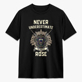 Rose Hunting Modern Tartan Crest 2D T-shirt - Never Underestimate Style