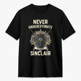 Sinclair Hunting Modern Tartan Crest 2D T-shirt - Never Underestimate Style