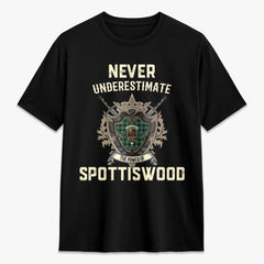 Spottiswood Tartan Crest 2D T-shirt - Never Underestimate Style