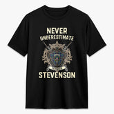 Stevenson Tartan Crest 2D T-shirt - Never Underestimate Style