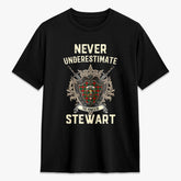 Stewart Atholl Modern Tartan Crest 2D T-shirt - Never Underestimate Style