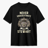 Stewart Dress Modern Tartan Crest 2D T-shirt - Never Underestimate Style