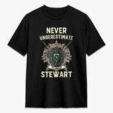 Stewart Hunting Modern Tartan Crest 2D T-shirt - Never Underestimate Style