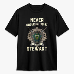 Stewart Hunting Modern Tartan Crest 2D T-shirt - Never Underestimate Style