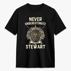 Stewart Hunting Weathered Tartan Crest 2D T-shirt - Never Underestimate Style