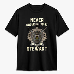 Stewart Old Weathered Tartan Crest 2D T-shirt - Never Underestimate Style