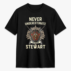 Stewart Royal Modern Tartan Crest 2D T-shirt - Never Underestimate Style