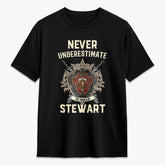 Stewart Royal Tartan Crest 2D T-shirt - Never Underestimate Style