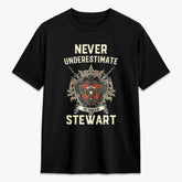 Stewart of Appin Ancient Tartan Crest 2D T-shirt - Never Underestimate Style