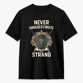 Strang (or Strange) Tartan Crest 2D T-shirt - Never Underestimate Style