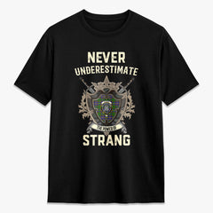 Strang (or Strange) Tartan Crest 2D T-shirt - Never Underestimate Style