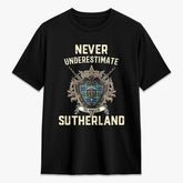 Sutherland Old Ancient Tartan Crest 2D T-shirt - Never Underestimate Style