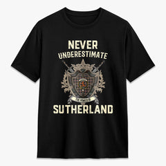 Sutherland Weathered Tartan Crest 2D T-shirt - Never Underestimate Style
