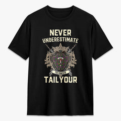Tailyour (or Taylor) Tartan Crest 2D T-shirt - Never Underestimate Style