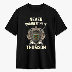 Thomson Hunting Modern Tartan Crest 2D T-shirt - Never Underestimate Style