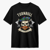 Turnbull Hunting Tartan Crest 2D T-shirt - Alba Skull Style