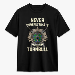 Turnbull Hunting Tartan Crest 2D T-shirt - Never Underestimate Style