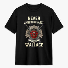 Wallace Hunting Red Tartan Crest 2D T-shirt - Never Underestimate Style