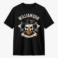 Williamson Tartan Crest 2D T-shirt - Alba Skull Style