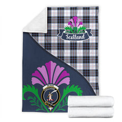McRae Dress Modern Tartan Crest Premium Blanket - Thistle Style