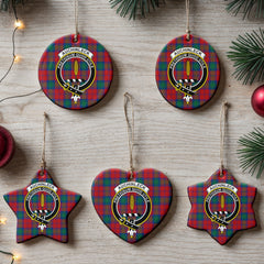 Auchinleck Tartan Crest Christmas Ceramic Ornament