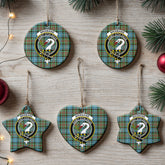 Brisbane Tartan Crest Christmas Ceramic Ornament