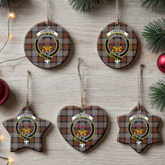 Cameron of Erracht Weathered Tartan Crest Christmas Ceramic Ornament