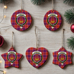 Cameron of Lochiel Modern Tartan Crest Christmas Ceramic Ornament