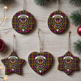 Carnegie Modern Tartan Crest Christmas Ceramic Ornament