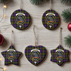 Chalmers Tartan Crest Christmas Ceramic Ornament