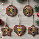 Cumming Hunting Weathered Tartan Crest Christmas Ceramic Ornament