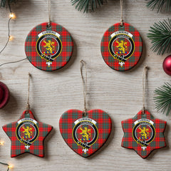 Cumming Modern Tartan Crest Christmas Ceramic Ornament