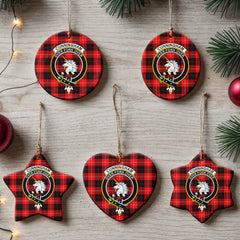 Cunningham Modern Tartan Crest Christmas Ceramic Ornament