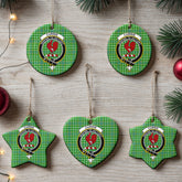 Currie Tartan Crest Christmas Ceramic Ornament