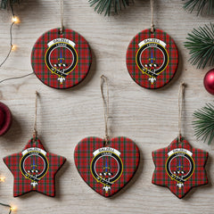 Dalzell Tartan Crest Christmas Ceramic Ornament
