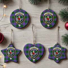 Elphinstone Tartan Crest Christmas Ceramic Ornament
